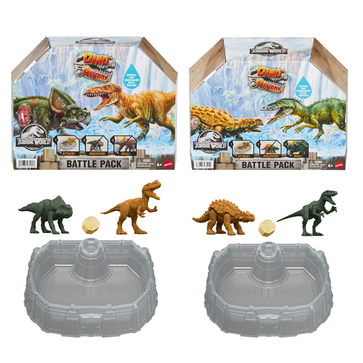マテルジュラシックワールド(JURASSICWORLD)戦え！恐竜の水槽バトルアリーナ子供向けフィギュア恐竜2体付プレイセット2組BOX販売コンプリートセット6歳からマルチ986B-JDC59