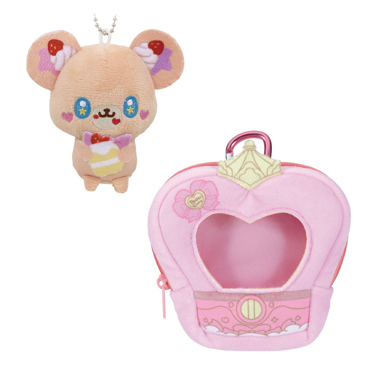 【特典】ぷちきゅあ〜Precure fairies〜　ぷちきゅあもふるんマスコット＆おでかけポーチ(ぷちきゅあイニシャルステッカー1枚)画像