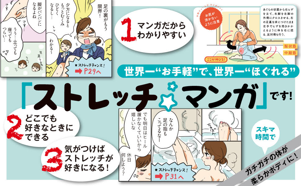いつでも、どこでも、1回20秒で硬い体が超ラクになる!スキマ★ストレッチ[中野ジェームズ修一]