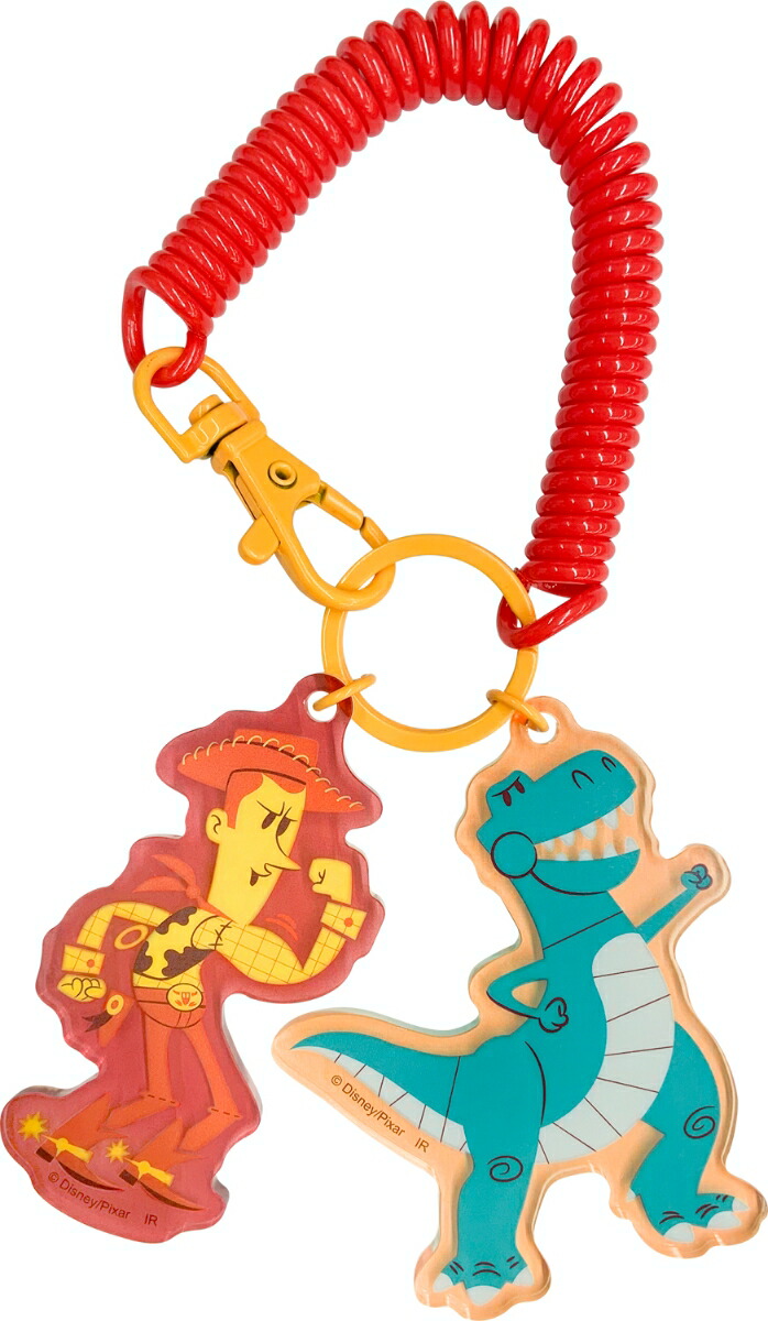 トイ・ストーリー／コイル付き2連キーホルダー（ウッディ＆レックス）画像