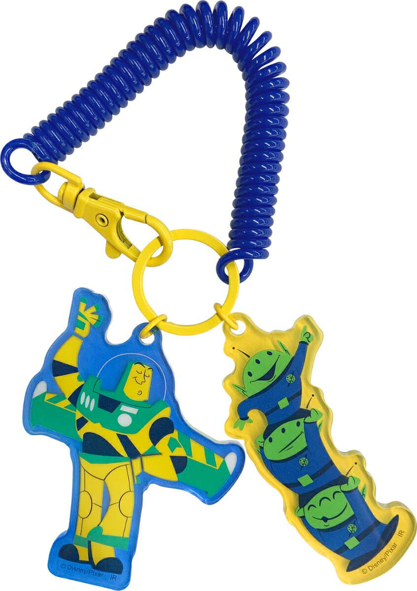 トイ・ストーリー／コイル付き2連キーホルダー（バズ＆エイリアン）画像
