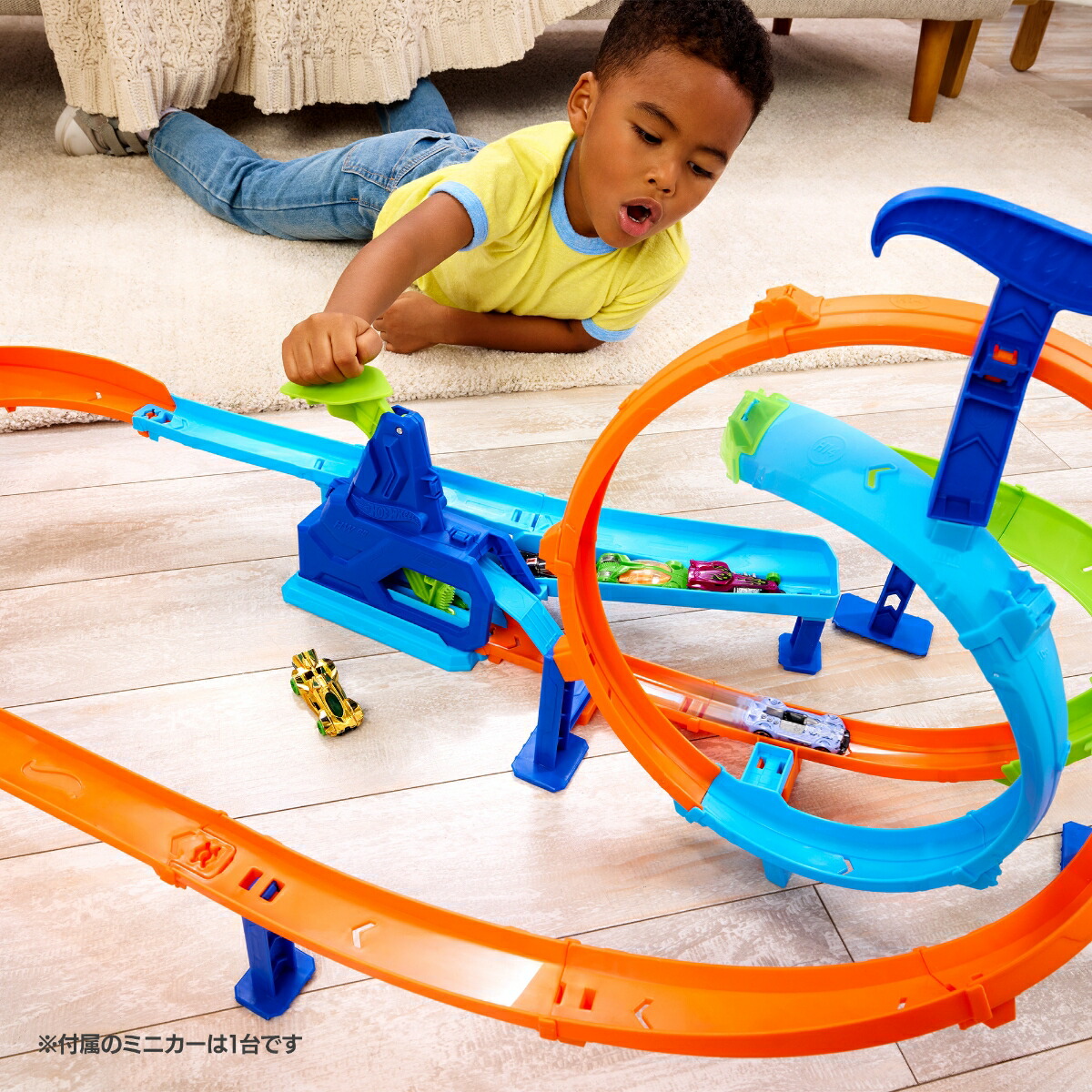 ホットウィール(HotWheels)サイクロンクラッシュ乗り物おもちゃミニカー1台付プレイセット4歳からマルチJHK73