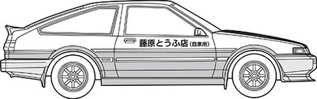 1/24 頭文字Dシリーズ No.019 トレノAE86 カーボンボンネット藤原拓海 【ISD-019】 (プラモデル)画像