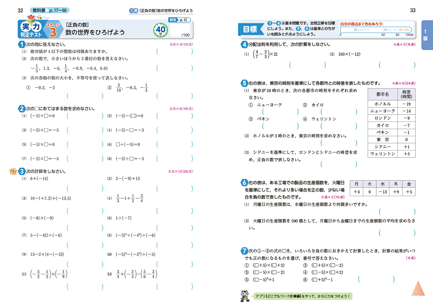 中学教科書ワーク東京書籍版数学1年