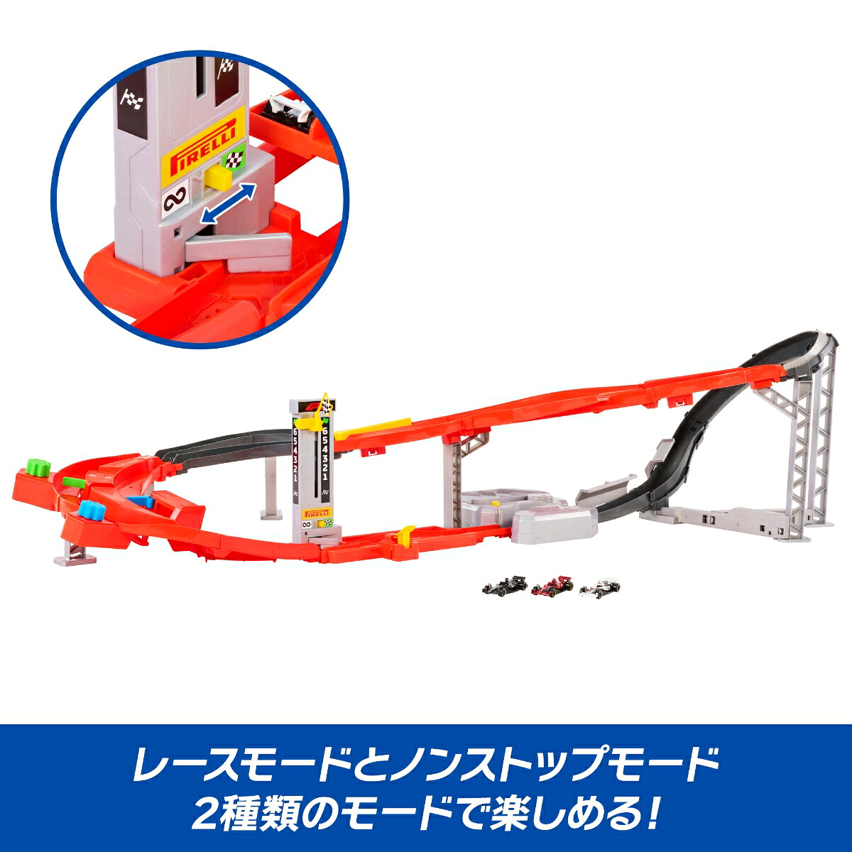ホットウィール(HotWheels)Formula1(R)ダウンヒルサーキットレースプレイセットF1ミニカー3台付き1:64スケール5歳からマルチJMC90