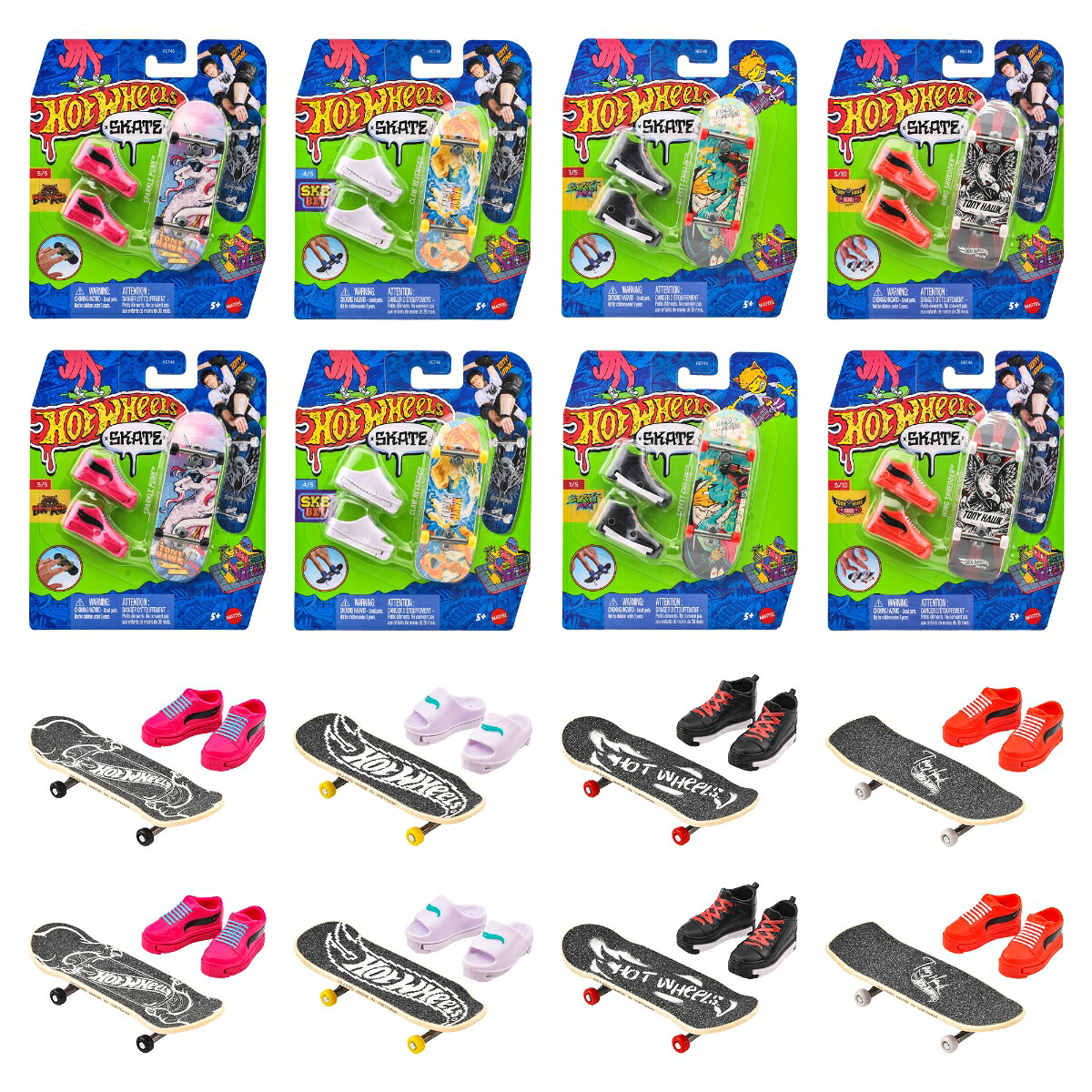 ホットウィール(HotWheels)スケートベーシックシリーズアソート乗り物おもちゃシューズ付き指スケ16ケ入BOX販売5歳からマルチ987E-HGT46