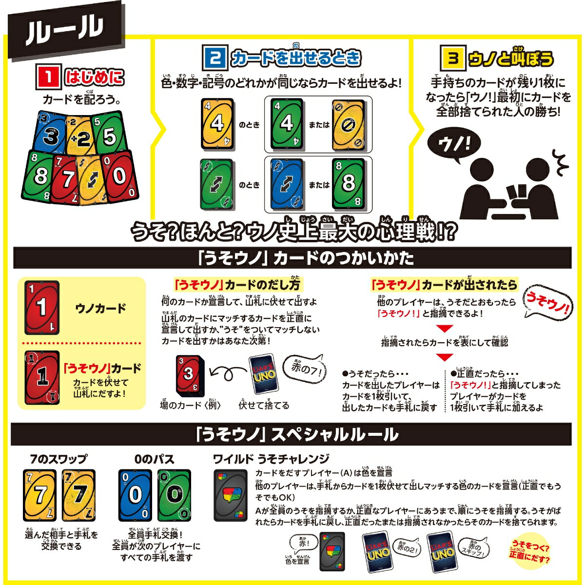マテルゲーム(MattelGame)ウノ(UNO)うそウノゲームパーティーグッズカードゲーム2~6人用7歳からブルーJLH43
