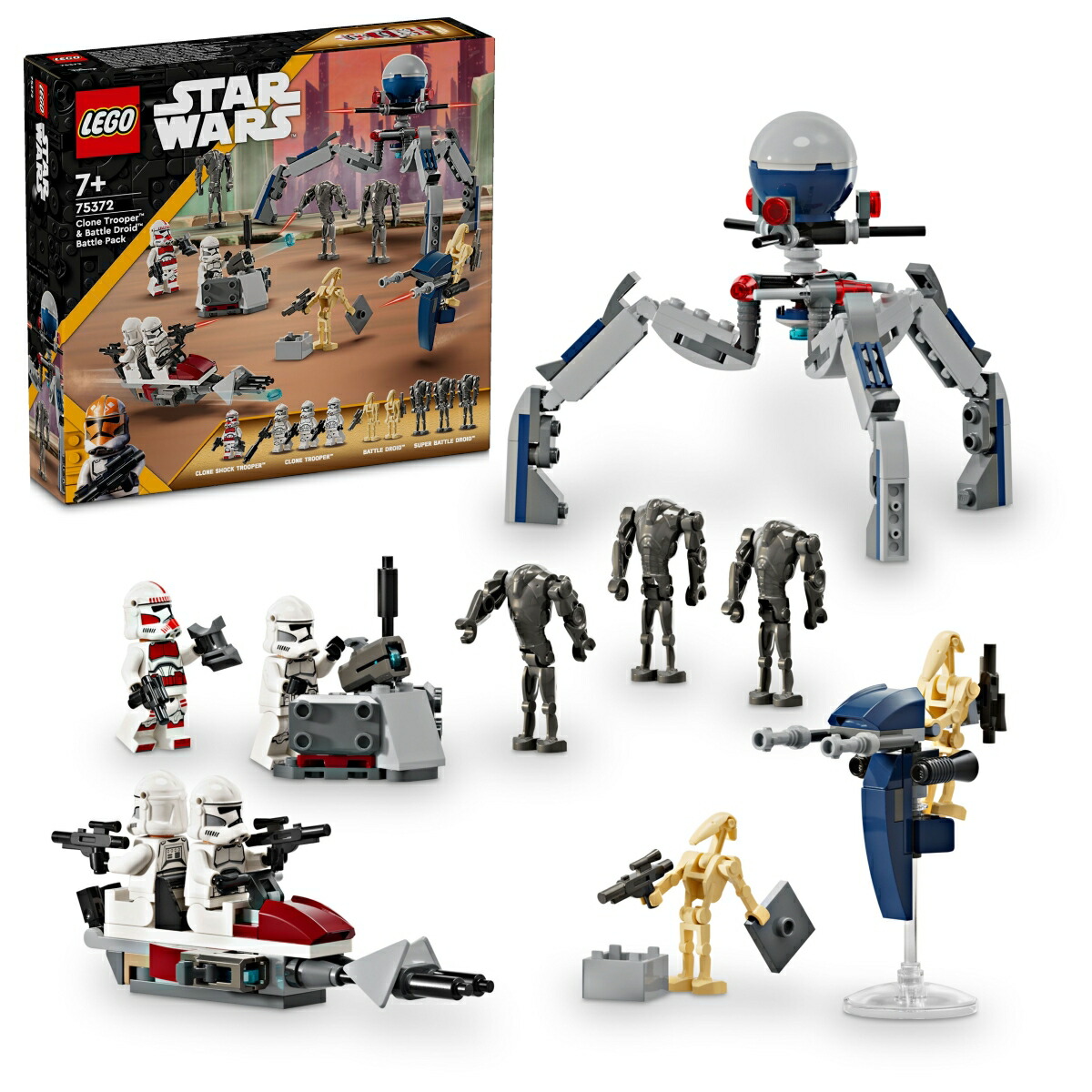 レゴ(LEGO) スター・ウォーズ クローン・トルーパーとバトル・ドロイド バトルパック 【おもちゃ 玩具 プレゼント 誕生日 ブロック クリスマス 男の子 女の子 子供 7歳 8歳 9歳 小学生 宇宙 】 75372画像