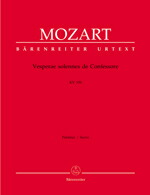 【輸入楽譜】モーツァルト, Wolfgang Amadeus: 証聖者の荘厳な晩課(ヴェスペレ) ハ長調 KV 339/原典版/Fellerer & Schoroder編: 指揮者用大型スコア画像