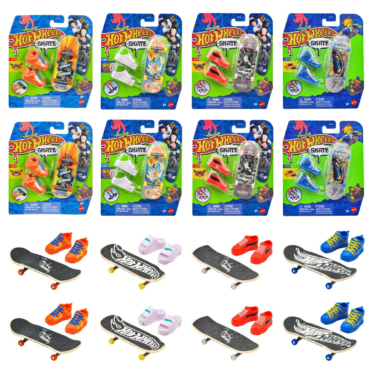 ホットウィール(HotWheels)スケートベーシックシリーズアソート乗り物おもちゃシューズ付き指スケ16ケ入BOX販売5歳からマルチ987J-HGT46