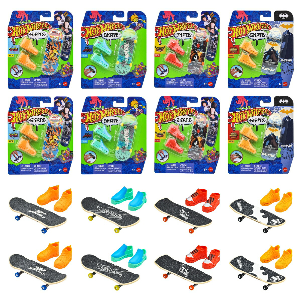 ホットウィール(HotWheels)スケートベーシックシリーズアソート乗り物おもちゃシューズ付き指スケ16ケ入BOX販売5歳からマルチ987J-HGT46