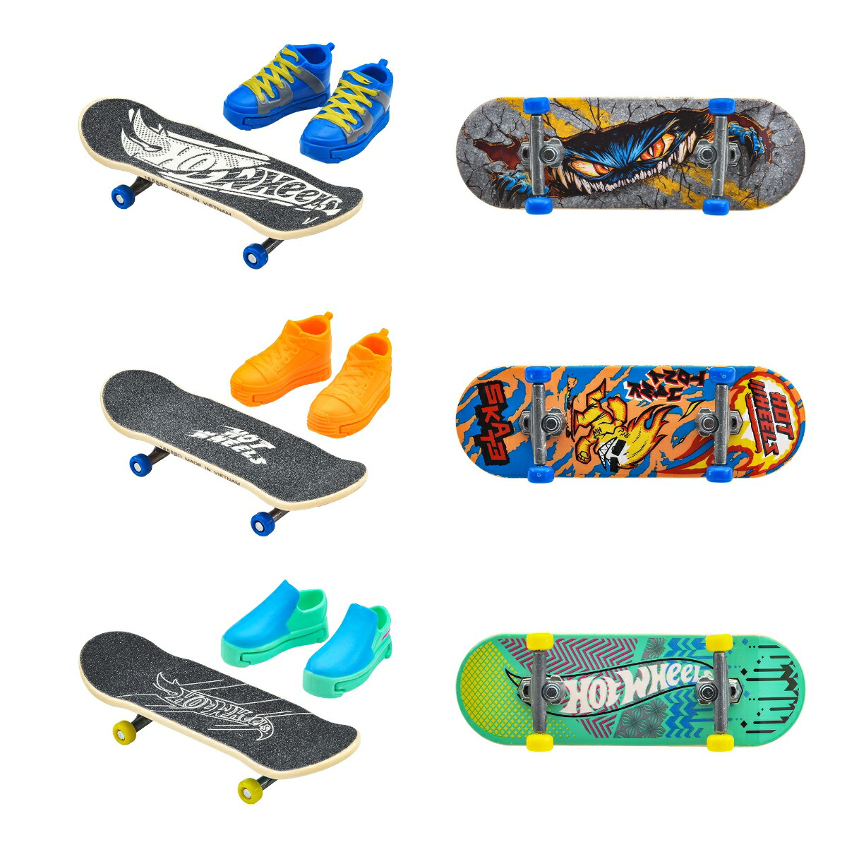 ホットウィール(HotWheels)スケートベーシックシリーズアソート乗り物おもちゃシューズ付き指スケ16ケ入BOX販売5歳からマルチ987J-HGT46