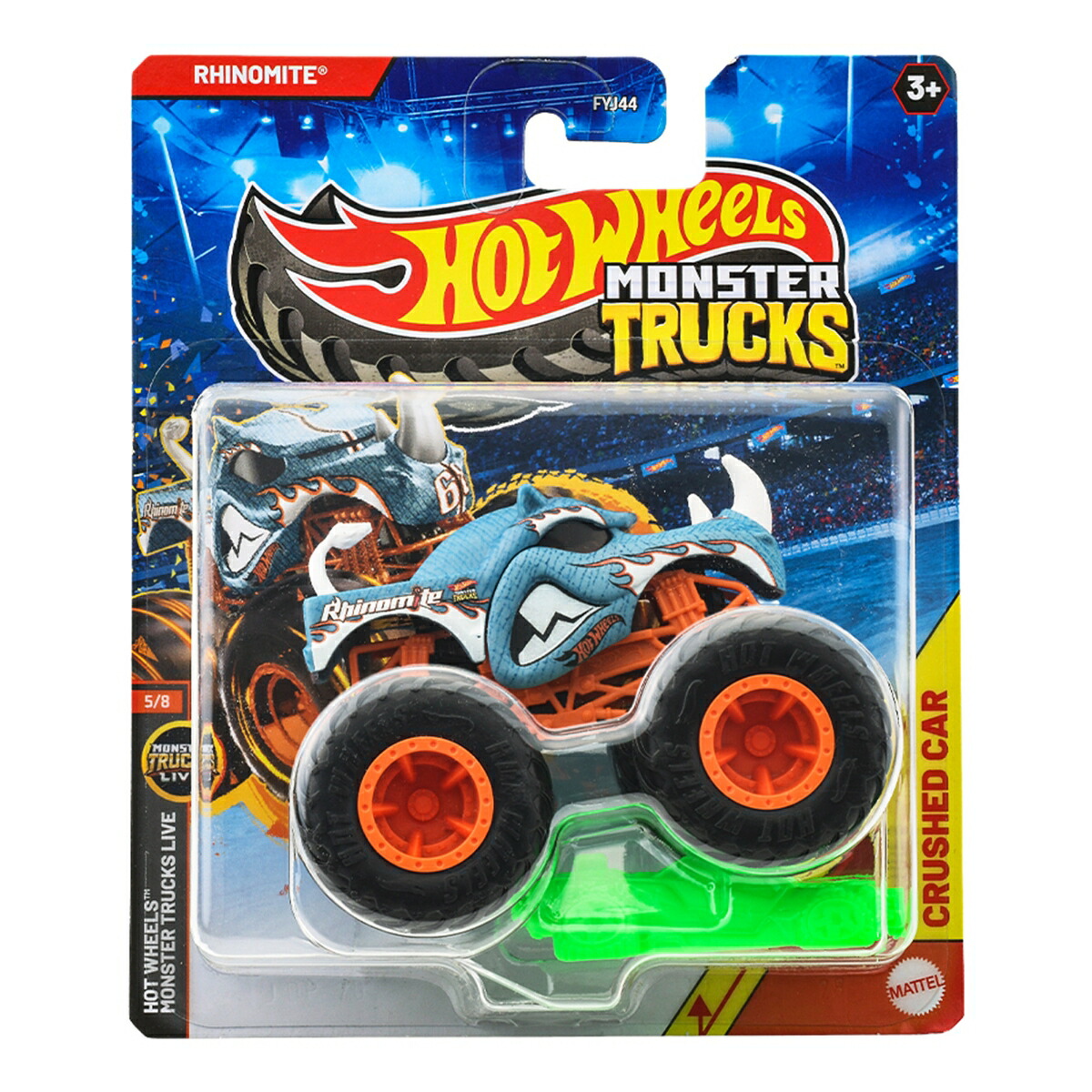 ホットウィール(HotWheels)モンスタートラック1:64ライノマイト乗り物おもちゃミニカー3歳からブルーJKP70