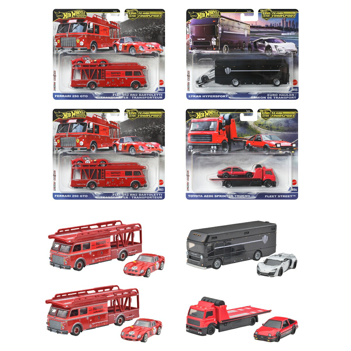 �ۥåȥ�������(HotWheels)������ȥ�󥹥ݡ��ȥ������Ⱦ��ʪ�������ߥ˥���2���ȡ�4���å�����BOX����3�Ф���ޥ��FLF56-987H