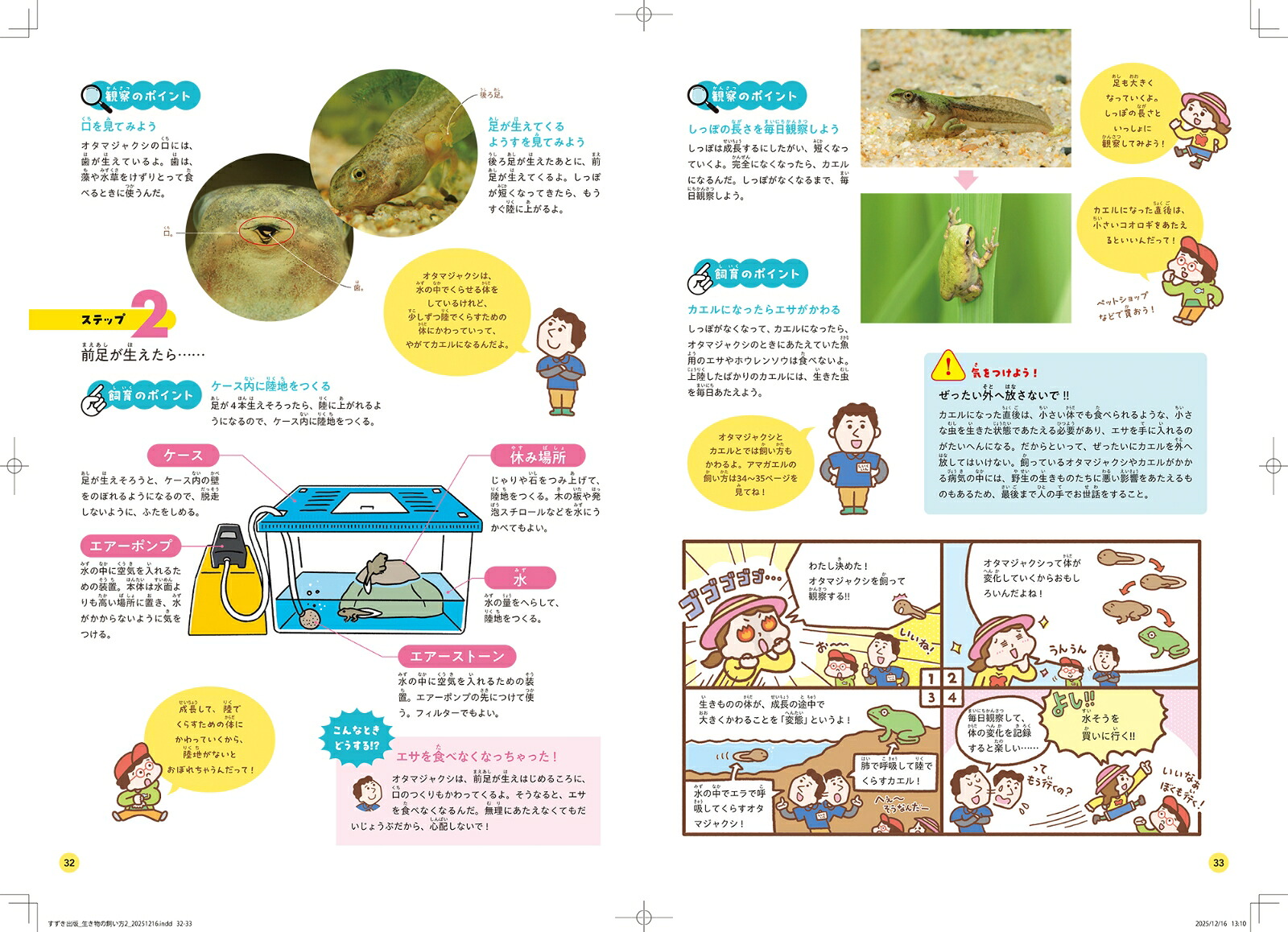 身近な生きものの飼い方2田畑や森林の生きもの[足立区生物園]