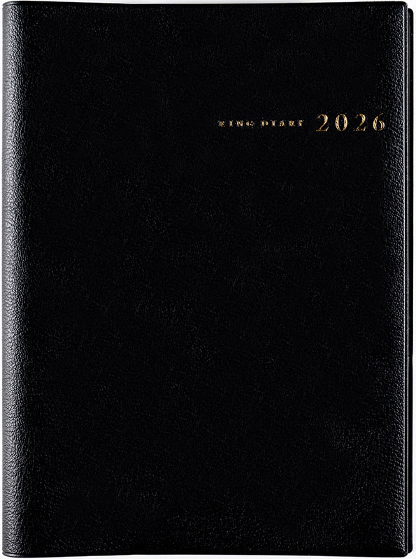 2026年　手帳　1月始まり　No.451　リングダイアリー （レフト）　　[黒]高橋書店　A5判　　ウィークリー画像