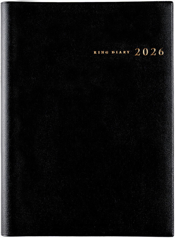 2026年　手帳　1月始まり　No.452　リングダイアリー （セパレート）　　[黒]高橋書店　A5判　　ウィークリー画像