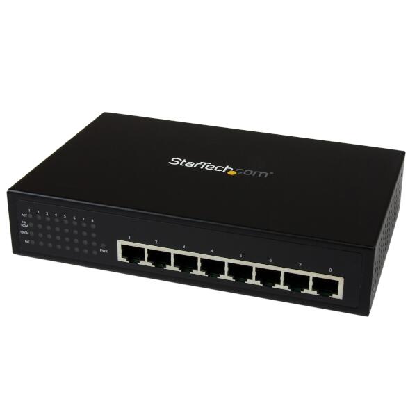 ブックス: 8ポートギガビット対応アンマネージスイッチ 7ポートPoE給電（Power over Ethernet）対応スイッチングハブ - StarTech.com - 0065030854573 : PCソフト・周辺機器