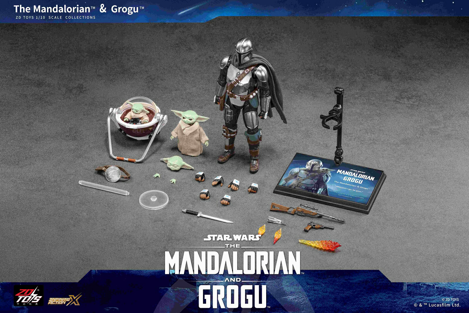 『スター・ウォーズ』アクションフィギュアマンダロリアン&グローグー【00062684649】(フィギュア)