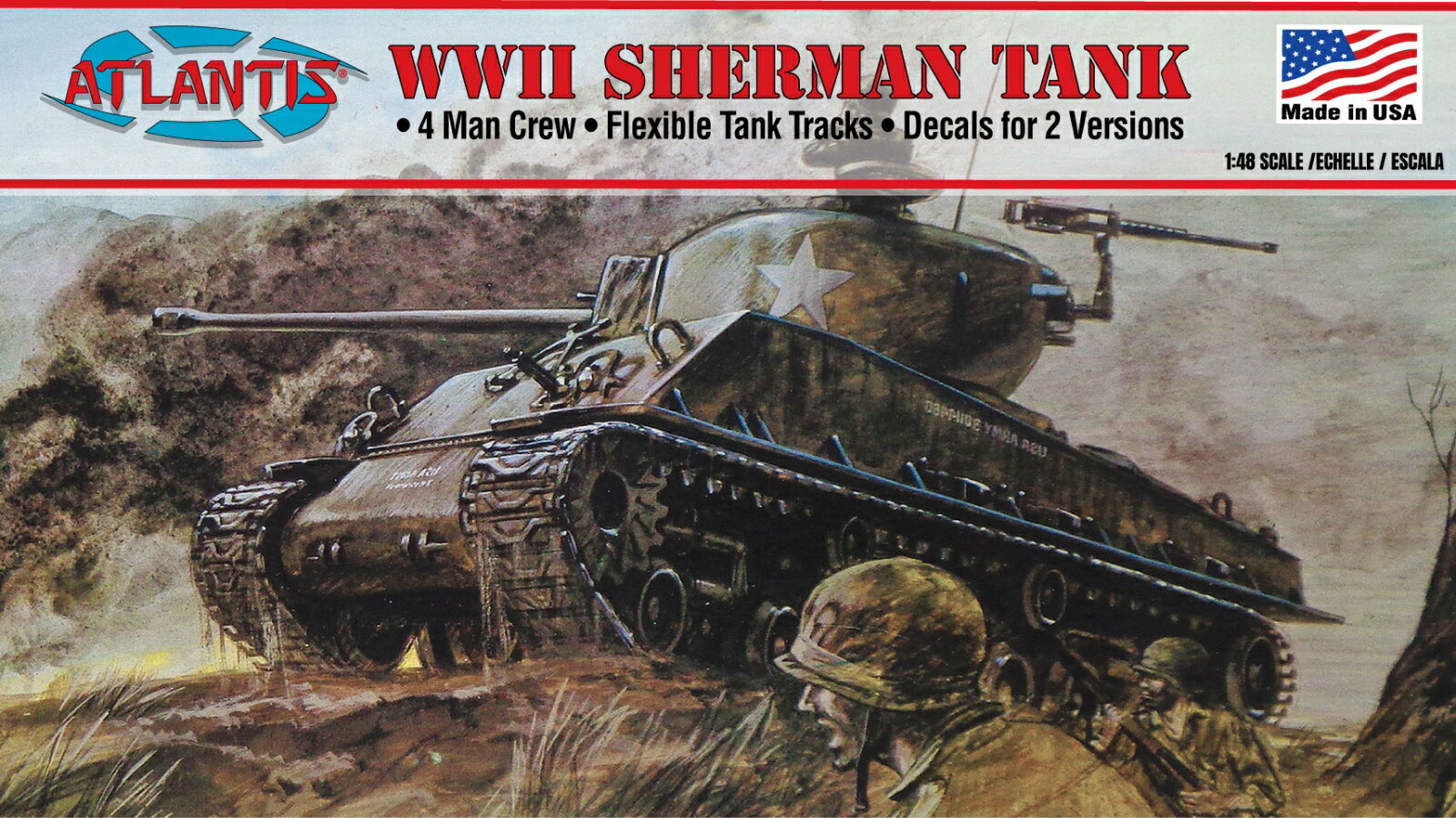アトランティスモデル 1/48 WW.II アメリカ軍 M4 シャーマン 【AMCA317】 (プラモデル)画像
