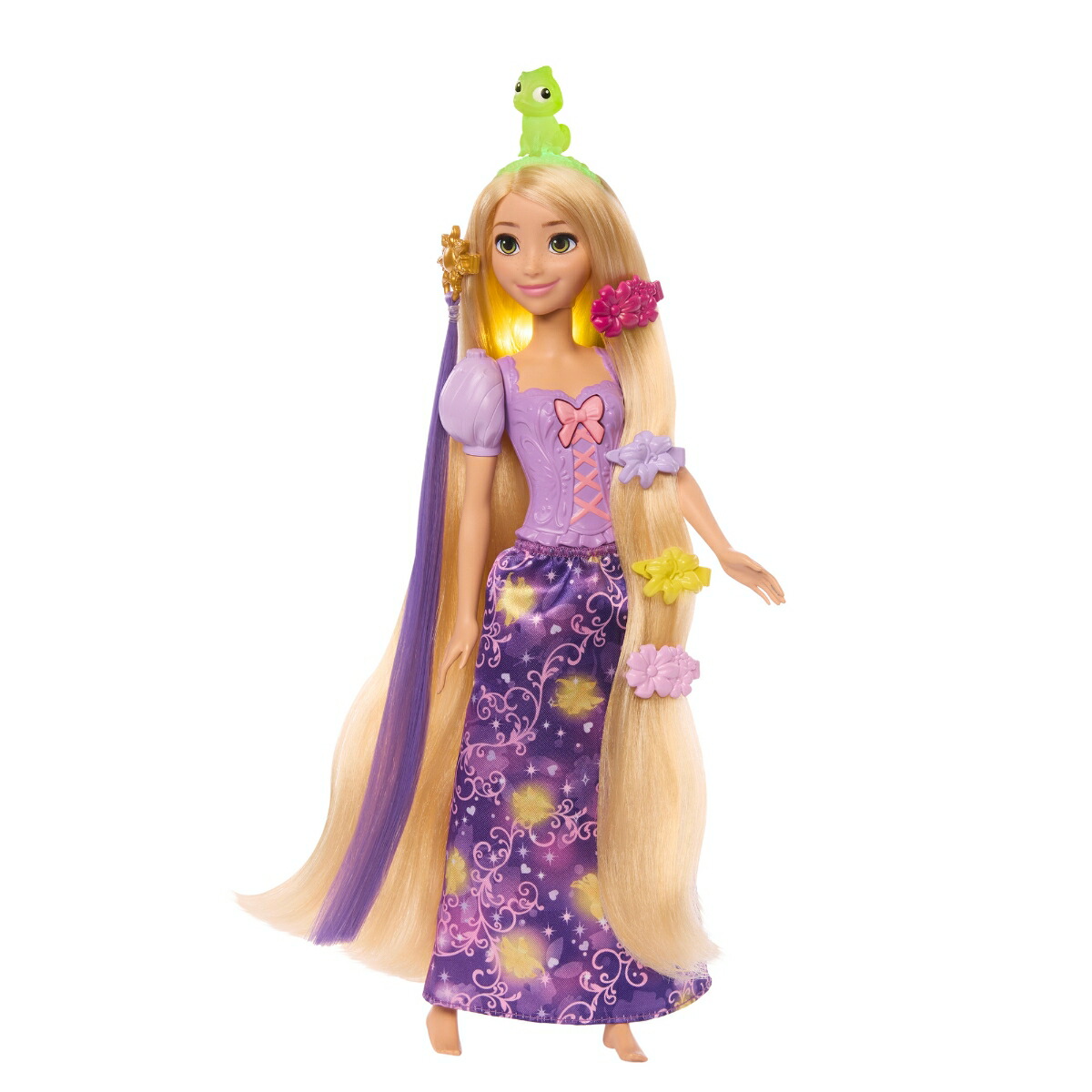 マテルディズニープリンセス（DisneyPrincess）あそぶとキラッとひかる！ラプンツェルきせかえ人形・ハウスままごと・ごっこ遊びプレイセットドール1体付3歳からパープルJHL46