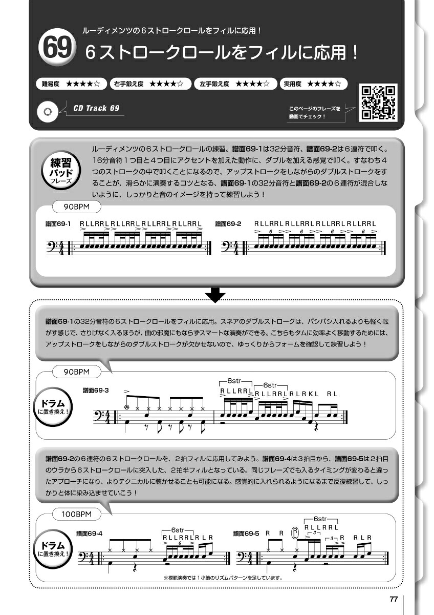 ドラム練習パッドフレーズレシピ490の打音集中トレーニングをドラミングに活かして劇的上達![森谷亮太]