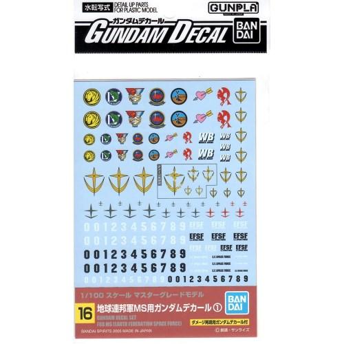 ガンダムデカール16 MG 1/100 『機動戦士ガンダム』 地球連邦軍MS用 (プラモデル)画像