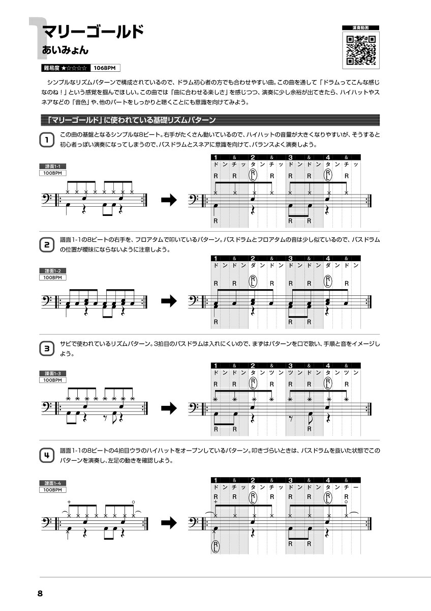 動画でドラムひとり遊び！ドラマーが夢中で叩きたくなる人気曲レシピ[改訂版][森谷亮太]