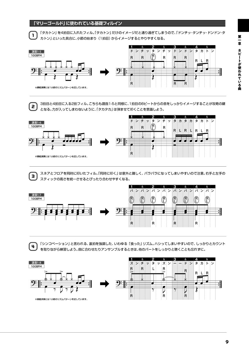 動画でドラムひとり遊び！ドラマーが夢中で叩きたくなる人気曲レシピ[改訂版][森谷亮太]