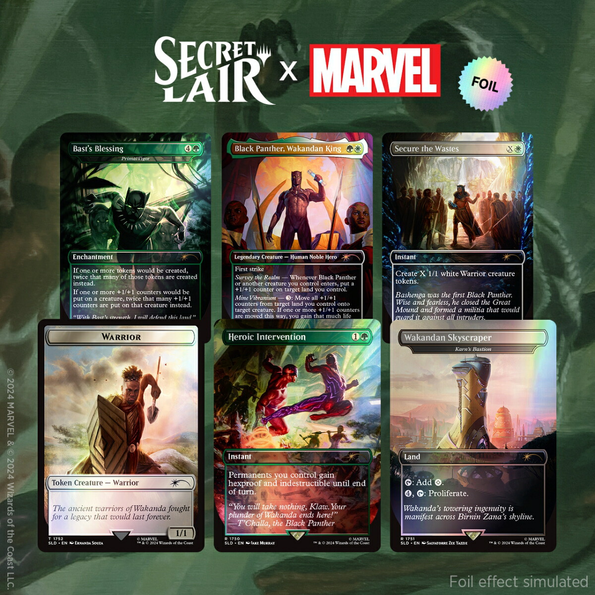 マジック：ザ・ギャザリング Marvel Superdrop Secret Lair x Marvel's Black Panther Foil Edition 【クレジットカード決済限定】画像