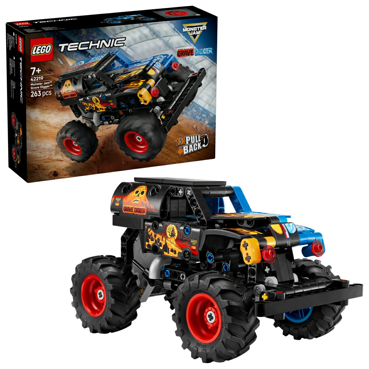レゴ(LEGO) テクニック Monster Jam(TM) Grave Digger(TM) ファイヤー＆アイス プルバック 42219 [ おもちゃ 玩具 プレゼント 7歳 8歳 9歳 ]画像