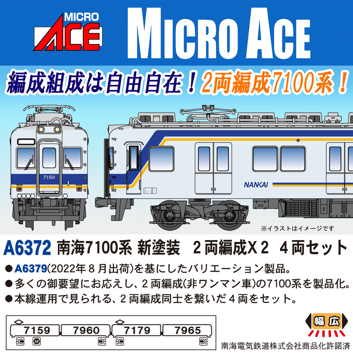 ブックス: 南海7100系 新塗装(2両編成×2) 4両セット 【A6372】 (鉄道模型 Nゲージ) - 玩具 - 4968279125151 : ゲーム