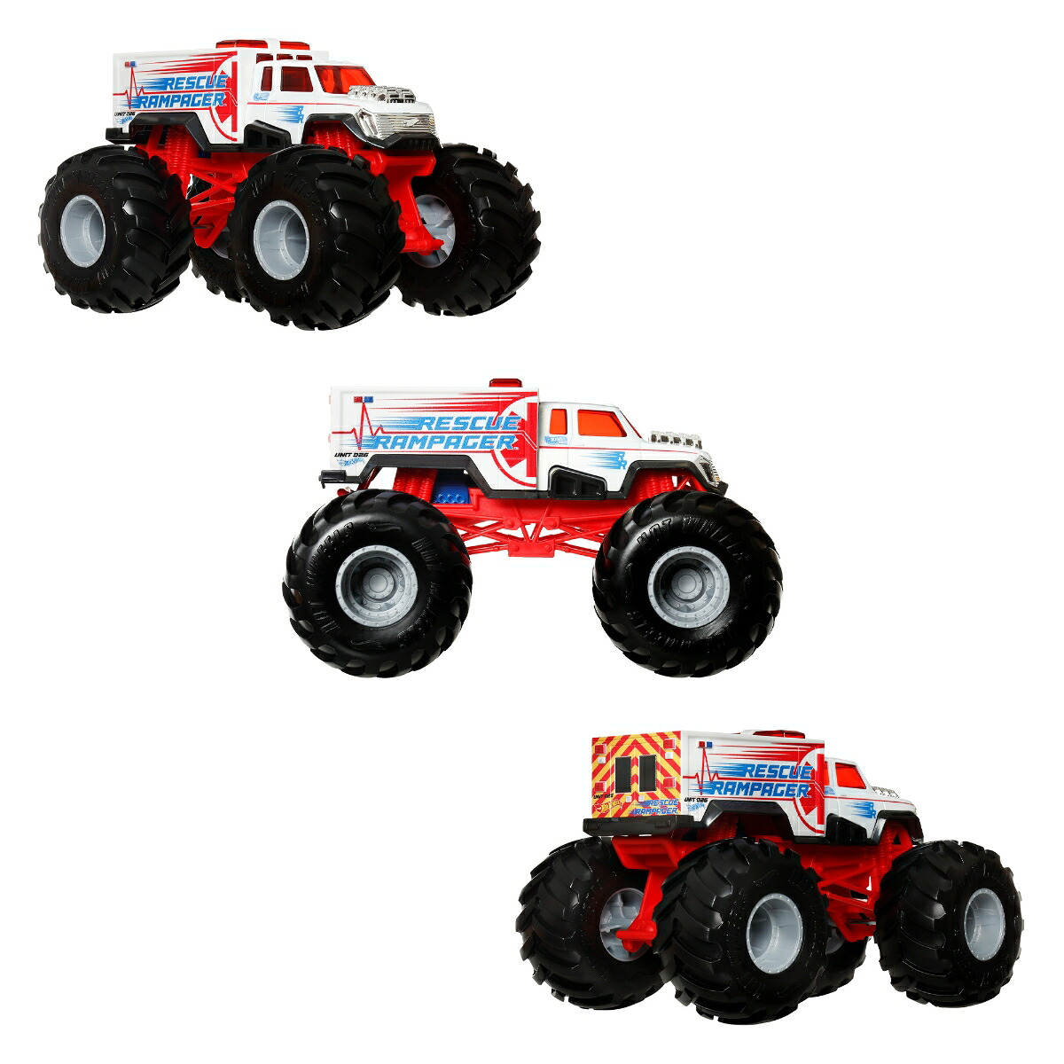 ホットウィール(HotWheels)モンスタートラックビッグサイズアソート乗り物おもちゃ1:24ミニカー4台入りBOX販売3歳からマルチFYJ83-989B
