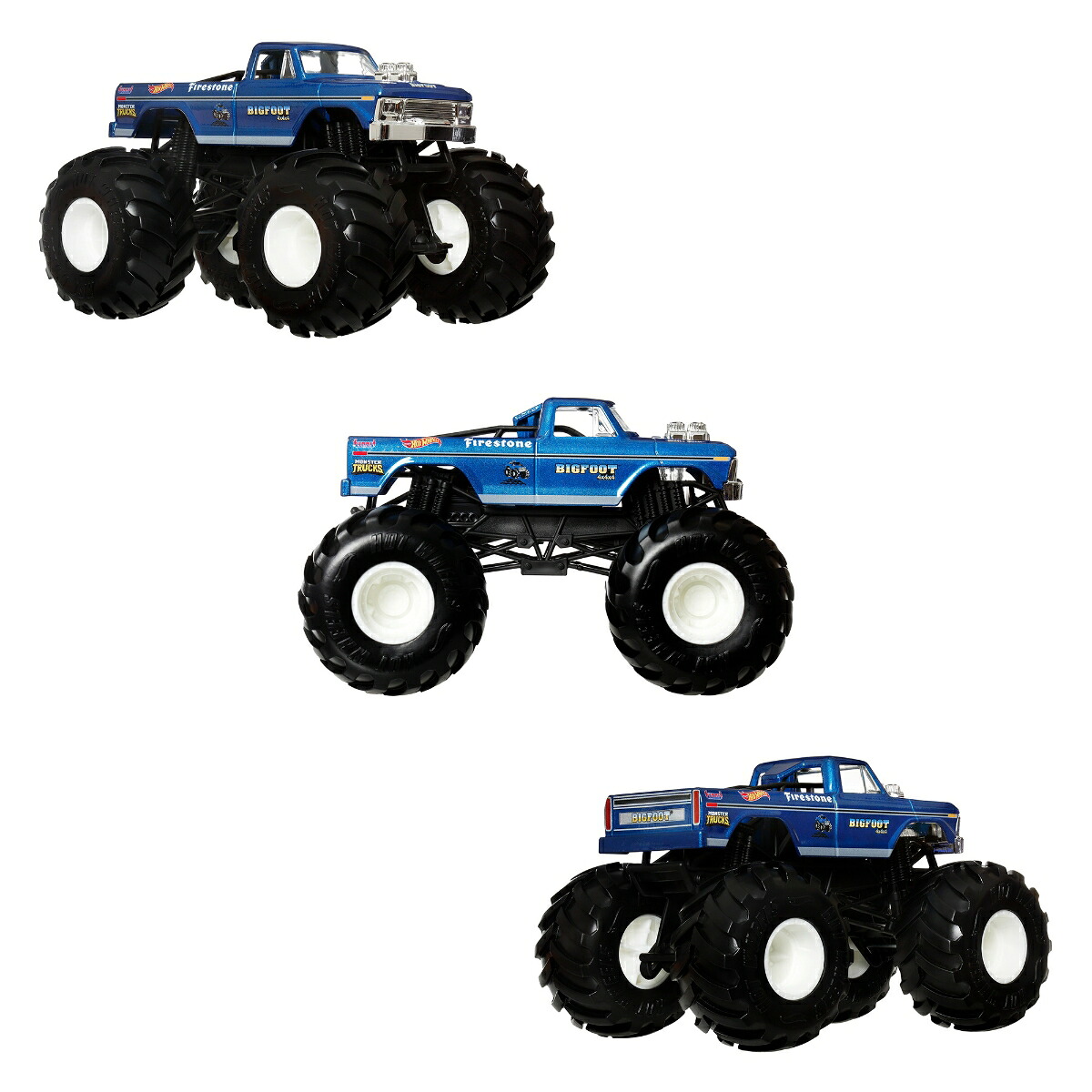 ホットウィール(HotWheels)モンスタートラックビッグサイズアソート乗り物おもちゃ1:24ミニカー4台入りBOX販売3歳からマルチFYJ83-989B