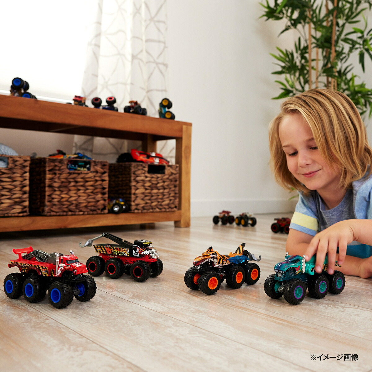 ホットウィール(HotWheels)モンスタートラックトランスポーターアソート乗り物おもちゃミニカー4台入りBOX販売3歳からマルチHWN86-986J