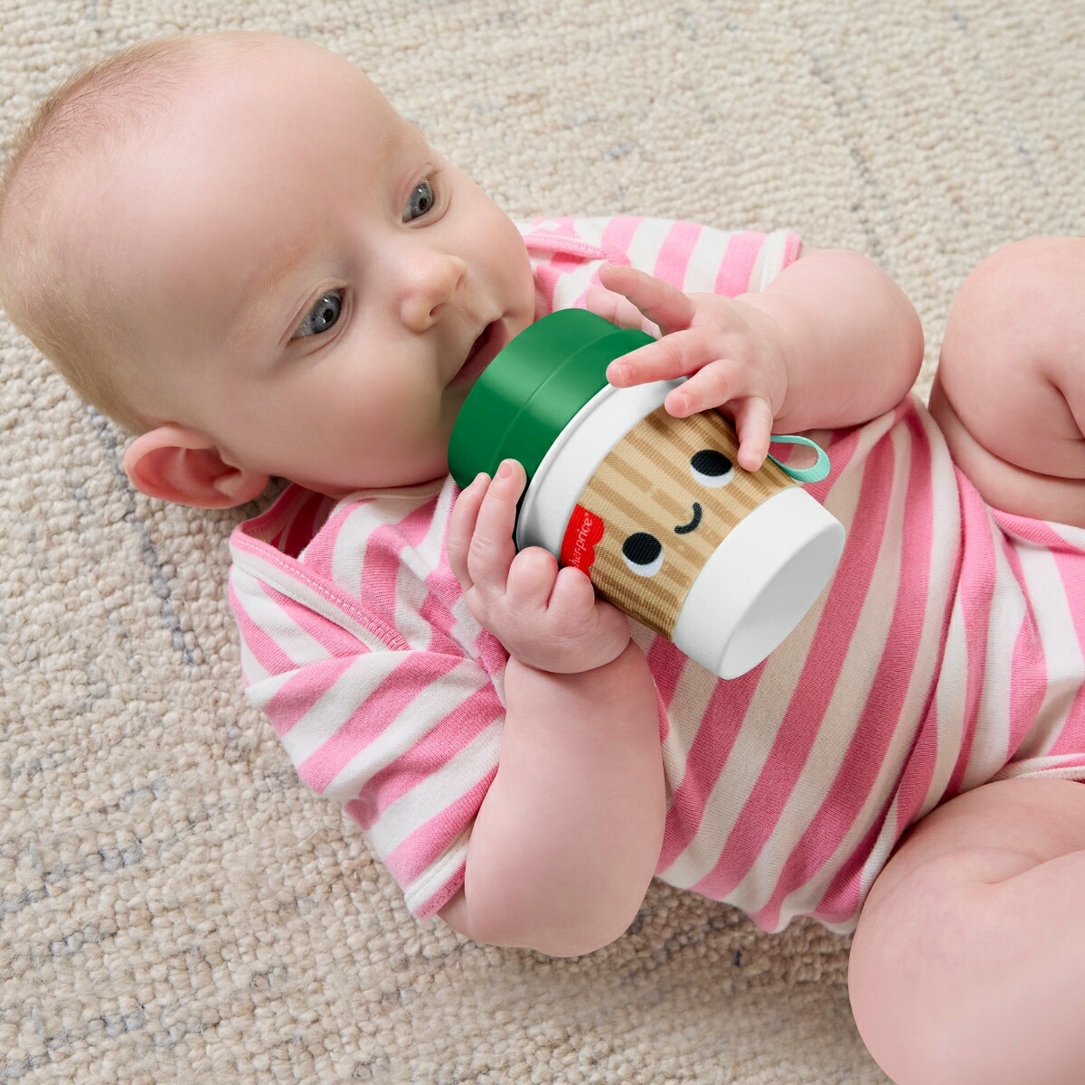 フィッシャープライス(fisherprice)おやこでお揃いコーヒーカップ歯固め赤ちゃん・幼児のおもちゃガラガララトル知育アクティビティ玩具3ヵ月からグリーンJMF08
