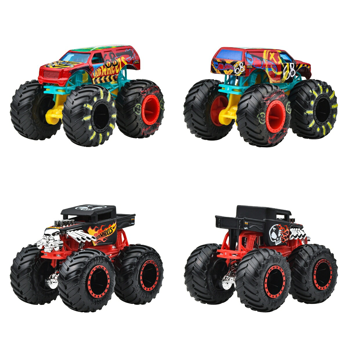 ホットウィール(HotWheels)モンスタートラック1:64アソート乗り物おもちゃミニカー8台入りBOX販売3歳からマルチFYJ44-982B