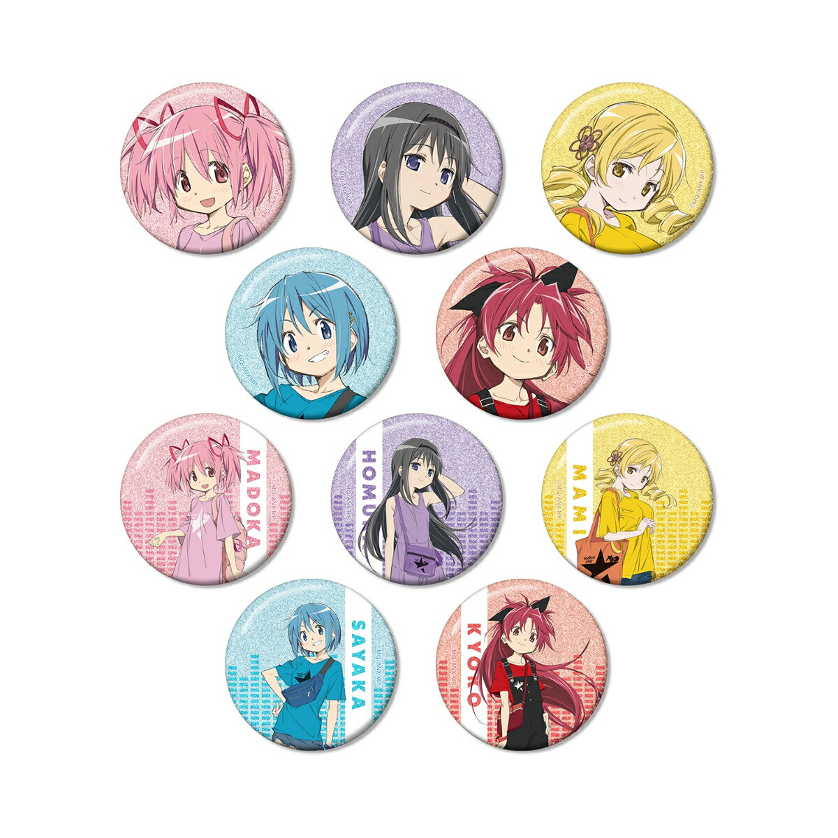 TVアニメ「魔法少女まどか☆マギカ」rockin'starコラボ 描き下ろし トレーディンググリッター缶バッジ(BOX＝10個)画像