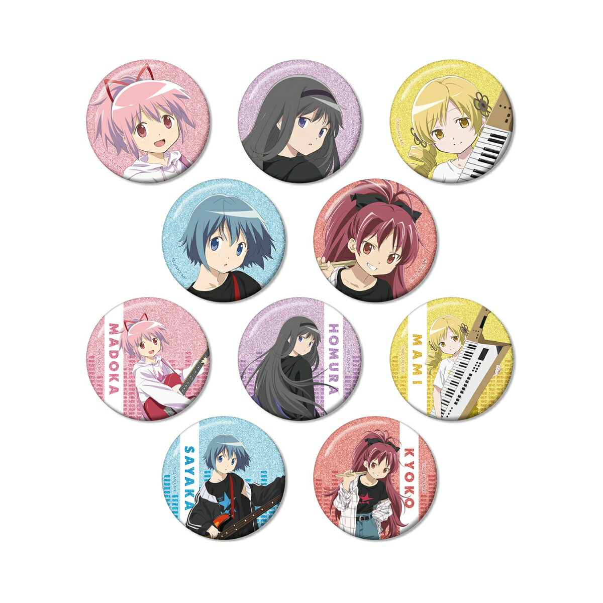 TVアニメ「魔法少女まどか☆マギカ」rockin'starコラボ 描き下ろし 第2弾 トレーディンググリッター缶バッジ(BOX＝10個)画像