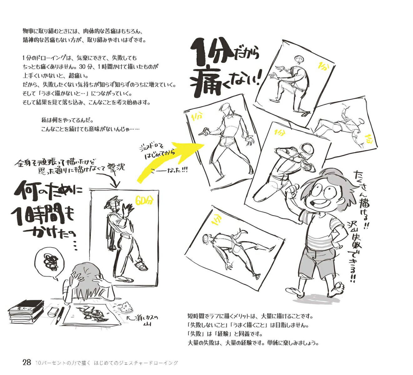 10パーセントの力で描くはじめてのジェスチャードローイング[砂糖ふくろう]