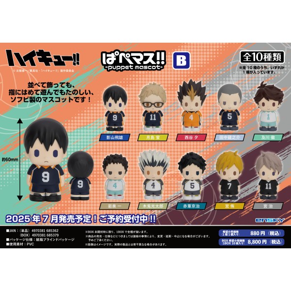 アニメ「ハイキュー!!」 ぱぺマス!! B 【1BOX 10箱入り】画像