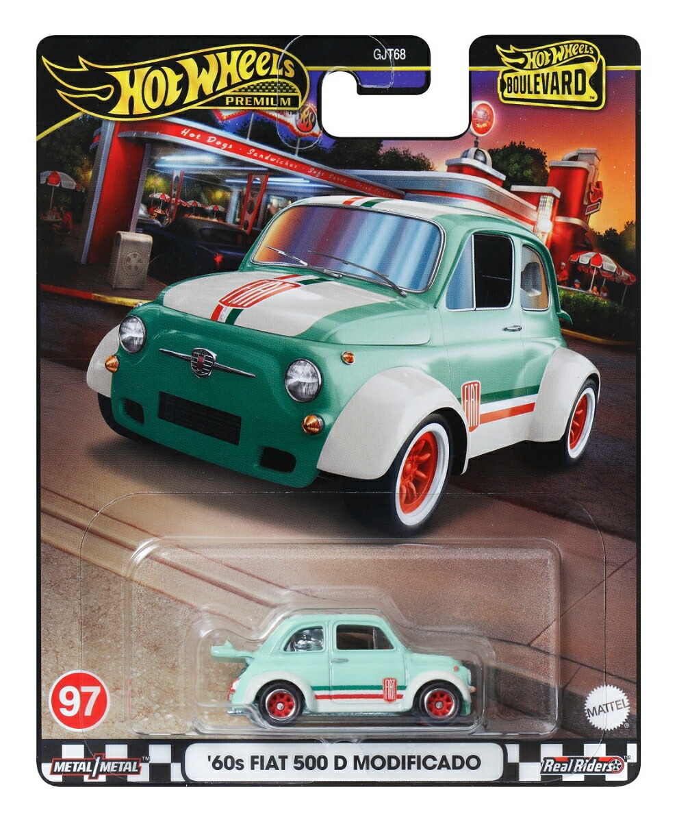 ホットウィール(HotWheels)ブールバード'60sフィアット500Dモディフィカド乗り物おもちゃミニカー3歳からグリーンHRT65