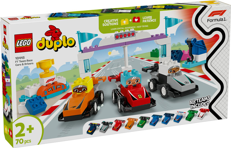【特典】レゴ(LEGO) デュプロ デュプロのまち F1(R) レースカーとドライバー 10445 [ おもちゃ 玩具 誕生日 プレゼント ブロック 知育 男の子 女の子 子供 1歳半 2歳 4歳 幼児 ごっこ遊び おままごと 乗り物 車 ミニカー ](レゴ(R)F1(R)シリーズ オリジナルステッカー)画像