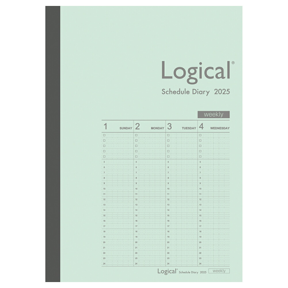 ロジカルダイアリー2025週間バーチカルB／A5／グリーン