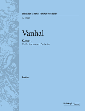 【輸入楽譜】ヴァンハル, Johann Baptist: コントラバス協奏曲 ニ長調/原典版/Glockler編: 指揮者用大型スコア画像