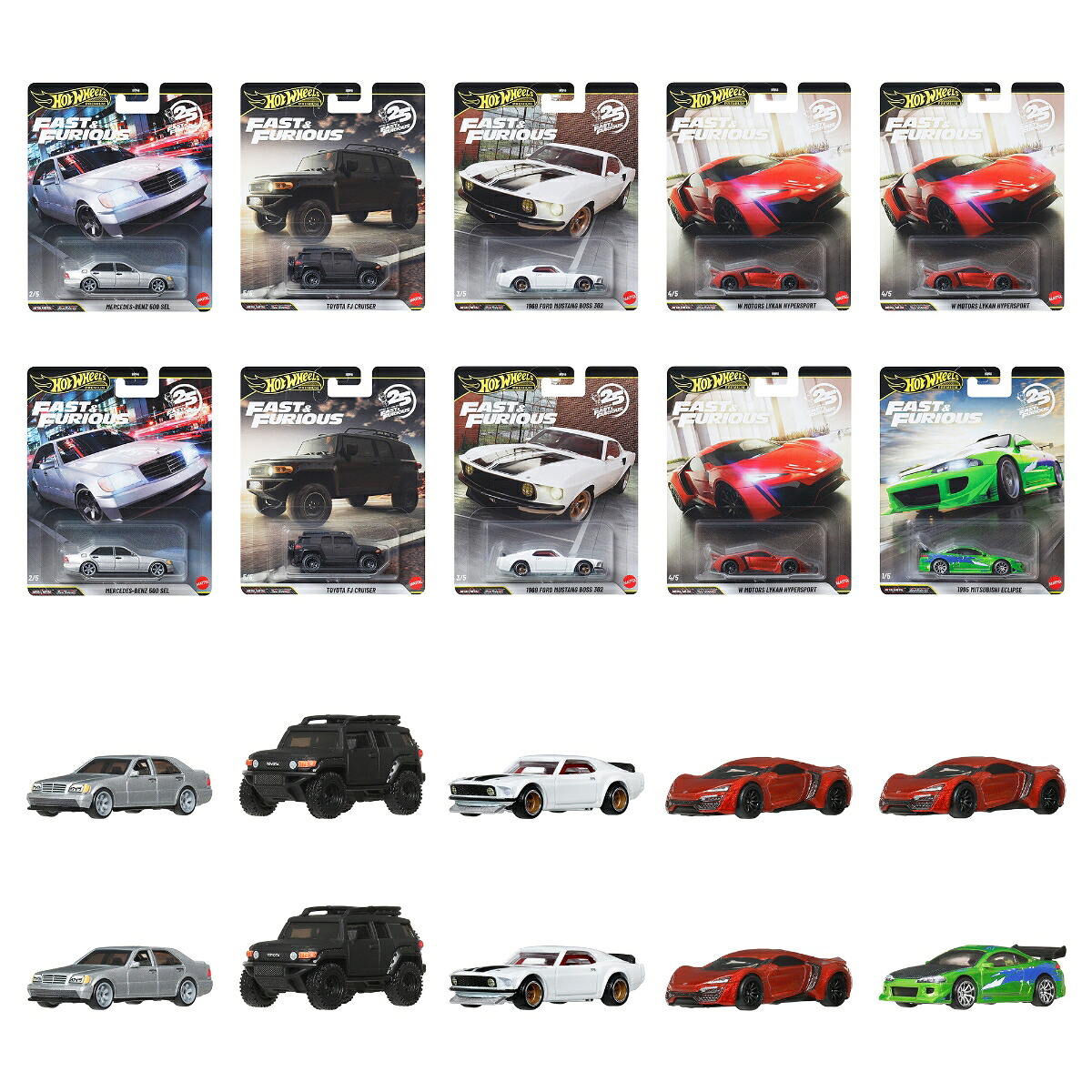 ホットウィール(HotWheels)ワイルド・スピードプレミアムアソート乗り物おもちゃミニカー10台入りBOX販売3歳からマルチHNW46-986N