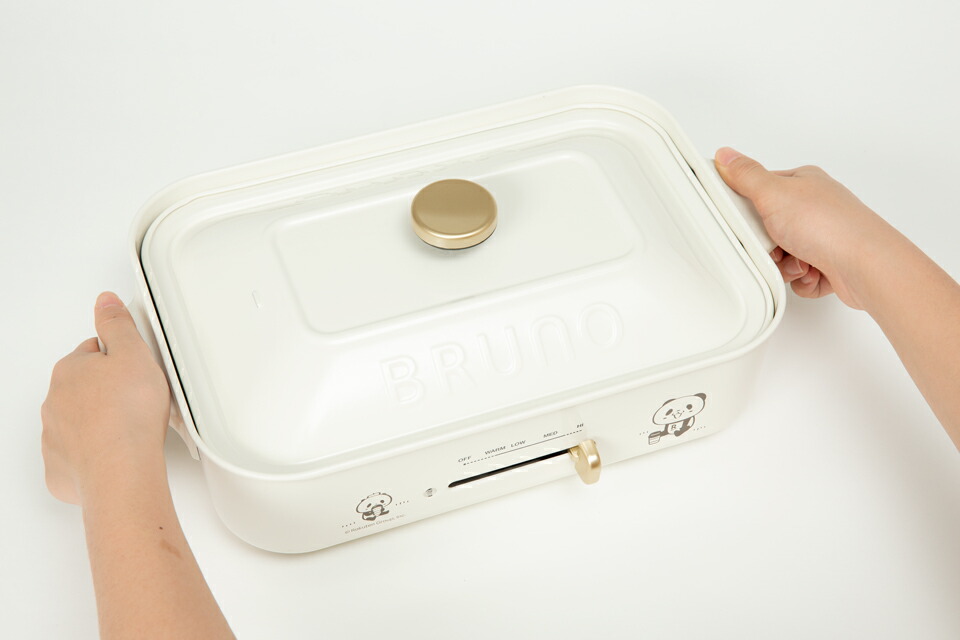 【新品未使用】 BRUNO コンパクトホットプレート ホワイト 楽天パンダ お買いものパンダ】 BRUNO コンパクトホットプレート(ホワイト)
