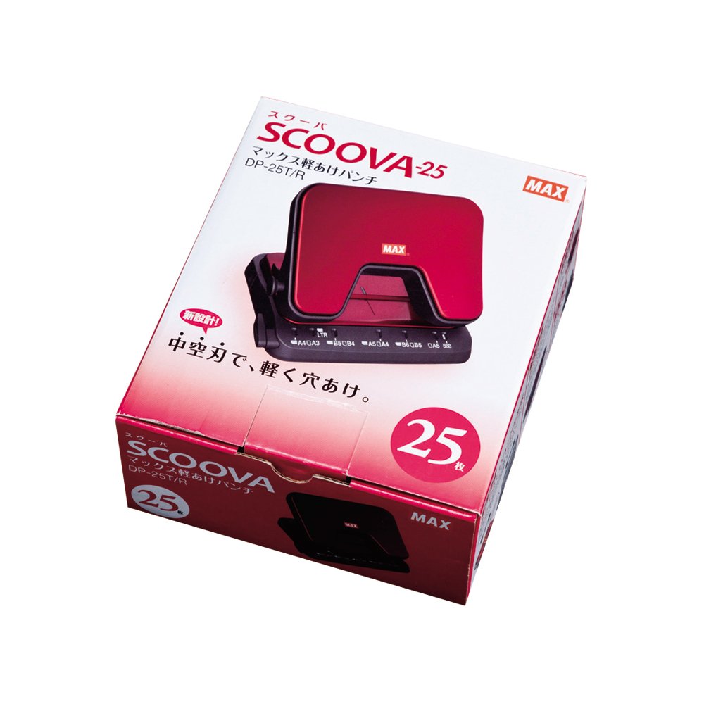 軽あけパンチSCOOVA レッド 事務小物 （文具(Stationary)）