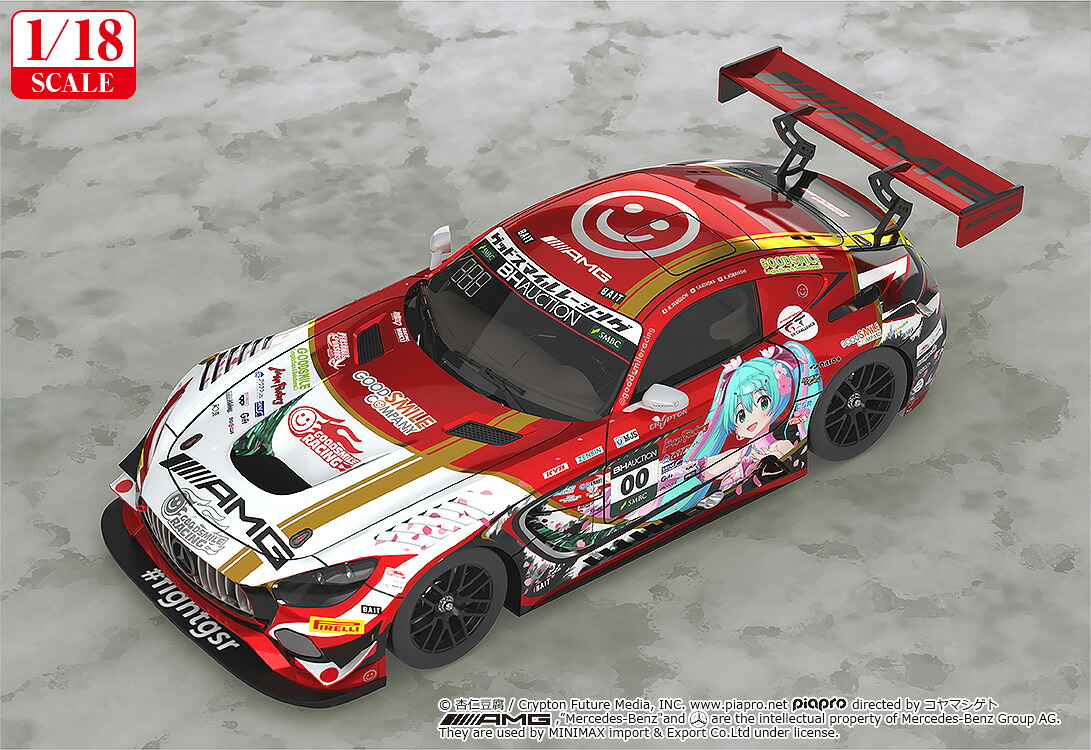 1/18『初音ミクGTプロジェクト』Mercedes-AMGTeamGOODSMILE2019SUZUKA10HOURSVer.【再販】(塗装済み完成品ミニカー)