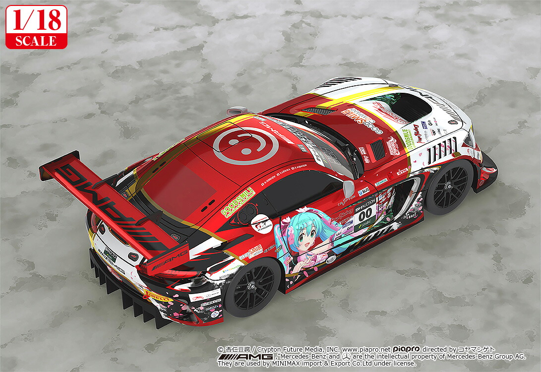 1/18『初音ミクGTプロジェクト』Mercedes-AMGTeamGOODSMILE2019SUZUKA10HOURSVer.【再販】(塗装済み完成品ミニカー)